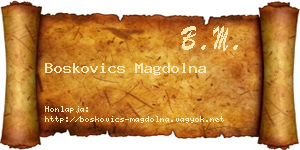 Boskovics Magdolna névjegykártya