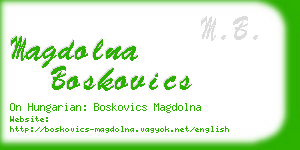magdolna boskovics business card